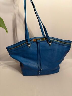 Olivia and Joy faux Leather Large Tote Bag with Gold Accents